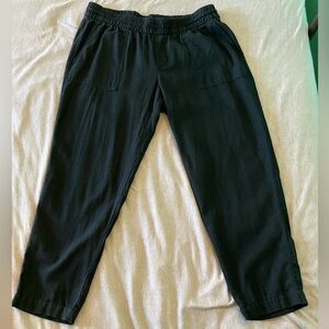 Old Navy Linen Blend Black Casual Elastic Waist Pants Size M